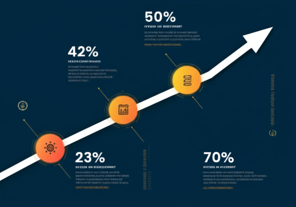 A graph showing positive business growth after implementing an AI solution.